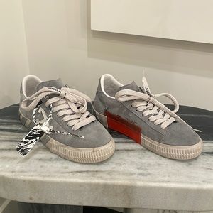 Off-White Grey Suede Vulcanized Low Sneakers